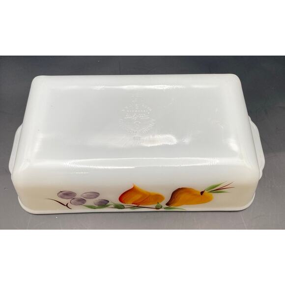 VTG Anchor Hocking Fire King Baking Loaf Pan Dish Hand Painted 409 1QT - Picture 3 of 7